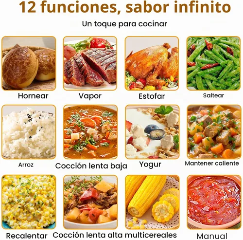 Vista 3 de Sunvivi Cocina múltiple 12 en 1, olla de cocción lenta programable de 6.5 cuartos de galón con temporizador y control de temperatura, ajuste
