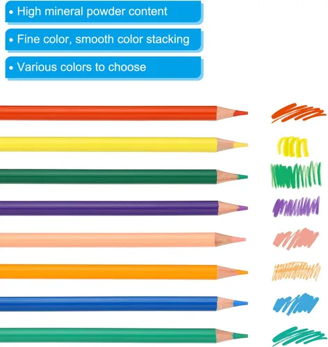 Vista 5 de PATIKIL Juego de lápices de colores negros, 12 lápices de color al óleo, lápiz de dibujo de madera para pintura artística de artistas
