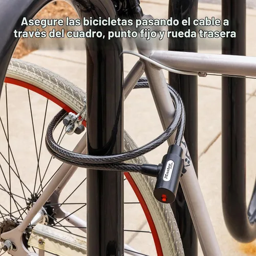 Vista 2 de Master Lock 8364DCC Candado de cable para bicicleta con llave, 1.5 m de largo, Negro