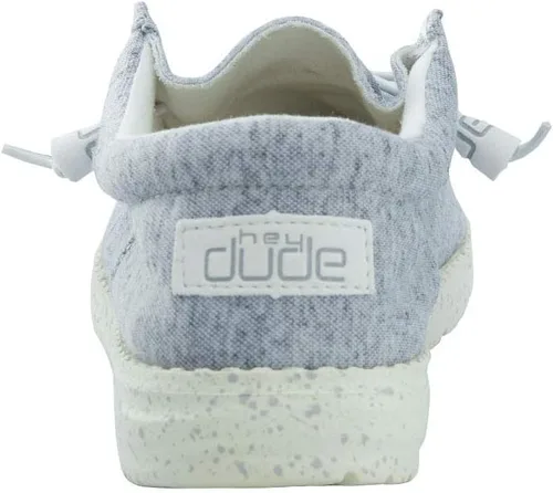 Vista 5 de Zapatos Wally de Hey Dude en varios colores claros, para hombre, mocasines con cordones para hombre, cómodos y ligeros Gris azulado