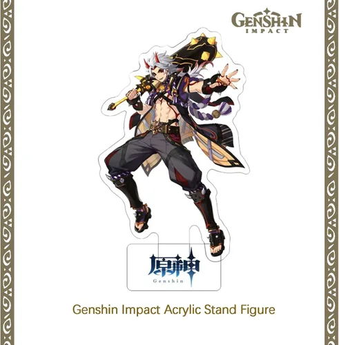 Vista 7 de LimuToy Genshin Impact Box Incluye caja ciega de figuras de impacto Genshin, bolsa de lona, bandera, figura de soporte, alfombrilla de mouse