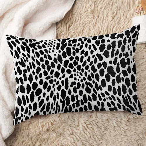 Vista 13 de ArogGeld Funda de cojín lumbar con estampado de leopardo y guepardo negro, funda de almohada para sofá, con manchas de animales marrones y negros