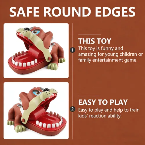 Vista 3 de 1 pieza de dientes de cocodrilo para niños, juego de dentista de juguete para morder, acción de captura aleatoria, juguete de dientes de cocodrilo