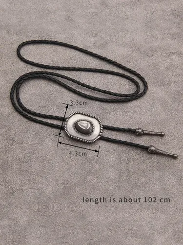 Vista 471 de Jeilwiy Corbata de bolo para hombre, corbata de vaquero occidental, collar de corbata de bolo dorado, corbata de cuero, corbata de Halloween