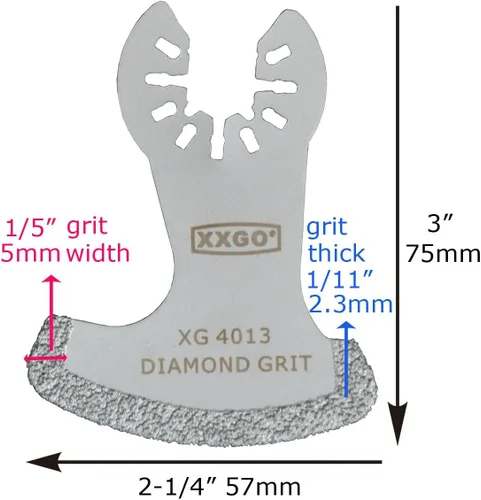 Vista 3 de XXGO 4 piezas de cuchillas oscilantes de diamante multiherramienta para quitar lechada de arena XG4202S Lo mejor para la eliminación de lechada