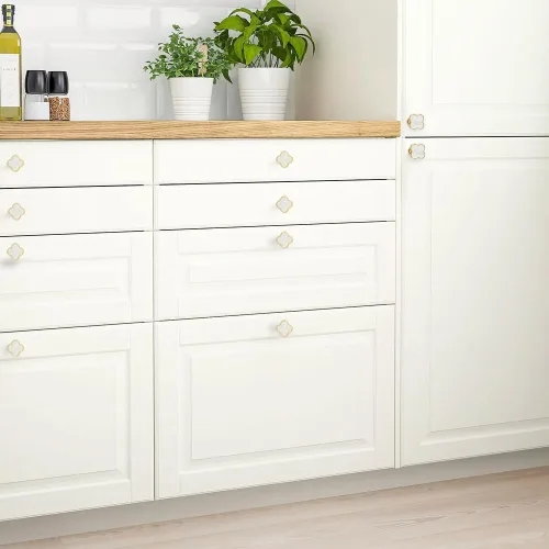 Vista 5 de 15 pomos de trébol, mango de trébol de cuatro hojas, tiradores creativos de cajón de gabinete, pomos dorados para muebles, aparador, armario, baño