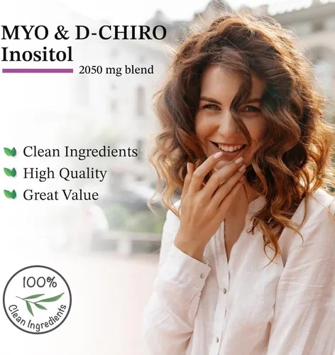 Vista 5 de Puregen Labs - Suplemento de inositol Myo inositol y D-Chiro Inositol 2050mg - 120 cápsulas vegetales Sin aditivos nocivos Sin OMG, sin gluten