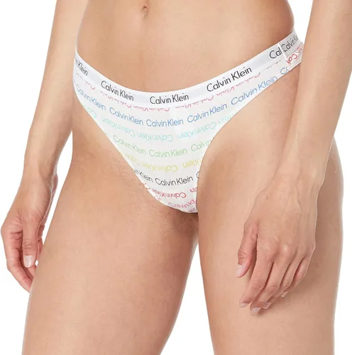 Vista 2 de Calvin Klein Women's Carousel Logo Pride Cotton Stretch Thong Panties, 3 Pack