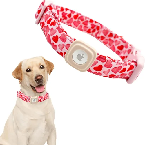 Vista 13 de Lionheart glory Airtag - Collar de perro de San Patricio para perros pequeños, collar verde ajustable de alta resistencia, collar de trébol