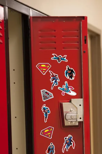 Vista 6 de Superman Character Poses - Paquete variado de 100 calcomanías de vinilo troqueladas, calcomanías de acción de superhéroes DC para laptop, botella