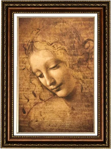Vista 9 de ELITEART -La Belle Ferronnière por Leonardo DaVinci Reproducción de pintura al óleo Giclée de arte de pared impresiones en lienzo tamaño marcado: 29