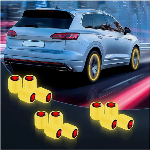 Vista 10 de Tapones Luminosos para Válvula de Neumático de Auto, 12 Unidades, Cubierta Iluminada de Válvula de Rueda con Cráneo, Tapa de Rueda de Brillo