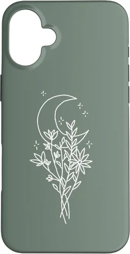 Vista 23 de Funda botánica de flores silvestres para iPhone 16 verde salvia