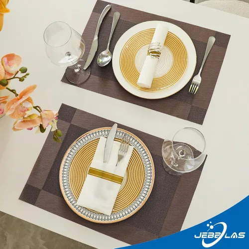 Vista 3 de JEBBLAS Paquete de 50 servilletas desechables con tacto de lino, bolsillo integrado para cubiertos, servilletas decorativas de boda, servilletas