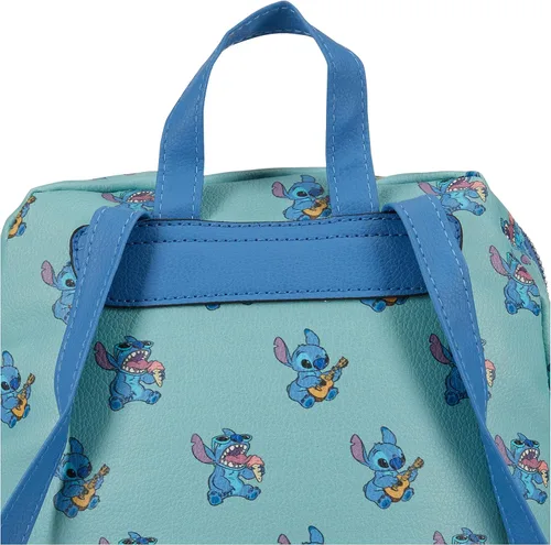 Vista 7 de Disney Lilo and Stitch - Mochila para niñas, niños, adolescentes y adultos, con licencia oficial de Stitch de 10 pulgadas, Gris, Mochilas Daypack
