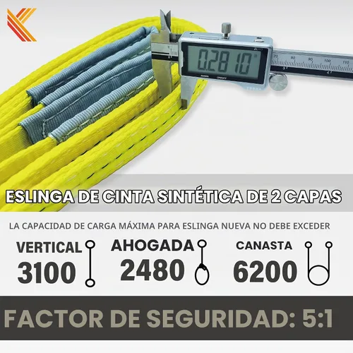 Vista 2 de Correas de elevación de 2 capas 1" x 4 pies de eslinga trenzada para protección de árboles 1 paquete de correa de tela resistente para aparejo