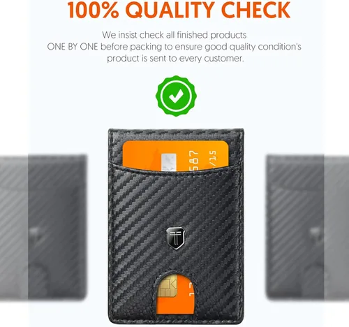 Vista 7 de Toughergun Slim Wallet for Men Wallet with Money Clip RFID Wallet with ID Window Quick Card Front Pocket