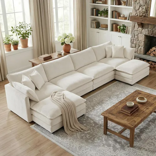 Vista 76 de SoarFlash Sofá modula, de felpilla, posición de en medio, beige