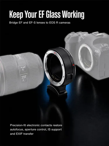 Vista 2 de Adaptador de montaje de lente EF-EOS R para Canon, Adaptador EF a RF