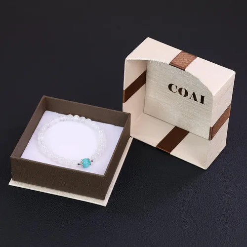 Vista 7 de COAI Pulsera de piedra lunar de amazonita para mujer