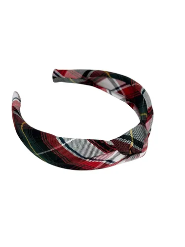 Vista 23 de Diadema anudada de 1.25 pulgadas, uniforme escolar, a cuadros, acolchada, con nudo en la parte superior, diadema de uniforme (cuadros 120)