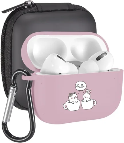 Vista 49 de Funda de mariposas rosas para AirPods Pro con llavero, diseño de animales lindos funda protectora de TPU suave compatible con AirPods Pro Charging