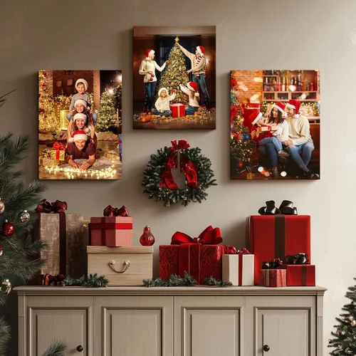 Vista 3 de Impresiones en lienzo personalizadas con tus fotos, imagen personalizada sobre lienzo, regalos personalizados con marco de pared para aniversario