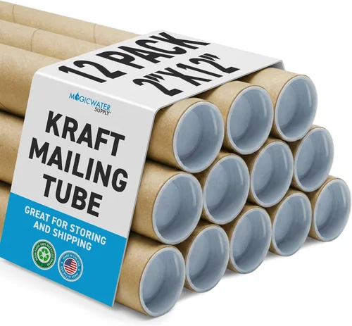 Vista 11 de MagicWater Supply Tubo de correo – 2 x 12 pulgadas – Kraft – 1 paquete – para envío y almacenamiento de carteles, artes, manualidades y documentos