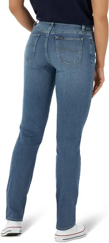 Vista 2 de Lee Pantalones de mezclilla Petite Ultra Lux de tiro medio y pierna recta para mujer