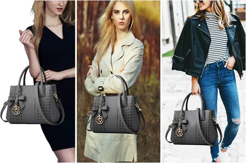 Vista 2 de Bolsos de mano para mujer de piel sintética de PU bolso de hombro