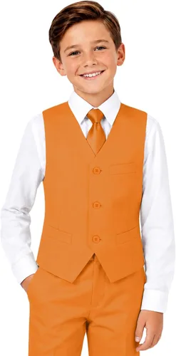 Vista 3 de Trajes para niños para portador de anillos de boda formal, traje de beige (4 piezas)