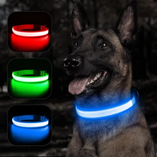 Vista 11 de BSEEN Collar para perro con luz LED, recargable, collares reflectantes resistentes al agua para cachorros, con luces navideñas que brillan