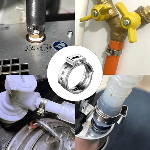 Vista 6 de Herramienta de abrazadera de cincha PEX para abrazaderas de acero inoxidable de 3/8" a 1", con 20 piezas de anillos de abrazadera de cincha PEX