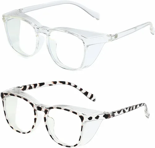 Vista 18 de Anteojos de seguridad que no se empañan, con protección UV400, lentes con bloqueo de luz azul para hombres y mujeres, anteojos transparentes