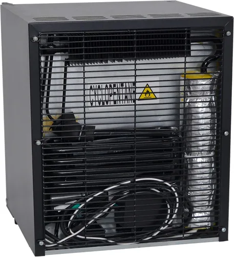 Vista 4 de Enfriador de vino de 15 pulgadas debajo del mostrador, refrigerador de vino integrado de 33 botellas, puerta de vidrio debajo del gabinete, acero