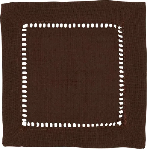 Vista 65 de SARO LIFESTYLE Servilleta de cóctel con borde cosido (juego de 12), negro, 6"x6