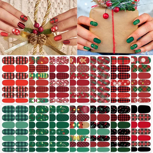 Vista 9 de TailaiMei 12 hojas de calcomanías adhesivas de arte de uñas para el día de San Valentín, tiras completas con 2 limas de uñas para calcomanías
