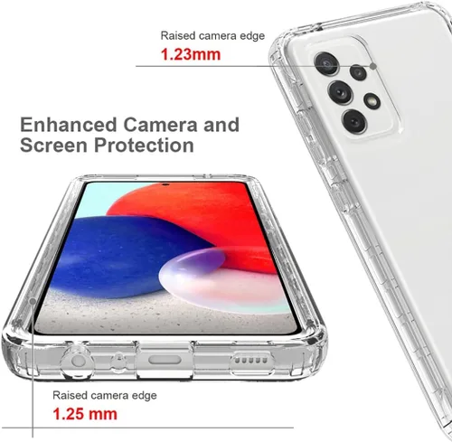 Vista 2 de Funda compatible con Galaxy A33 5G, Samsung A33 5G con protector de pantalla de vidrio templado, cuerpo completo, a prueba de golpes, transparente