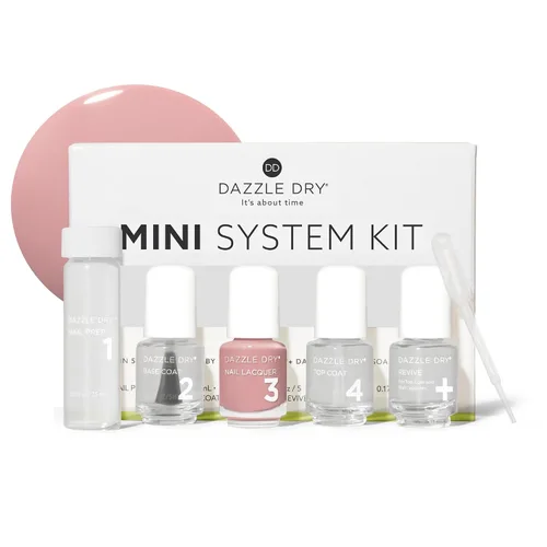 Vista 11 de Dazzle Dry Mini Kit Sistema de 4 Pasos - Carnival Coral, un coral brillante y contundente de cobertura completa. Crema de cobertura completa.