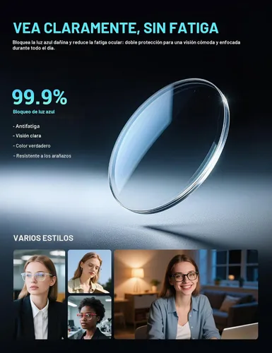 Vista 7 de TIJN Olisa Blue Light Blocking Glasses for Women Men,Retro Oval Frame Bluelight Eyeglasses for Gaming/Computer/Screen