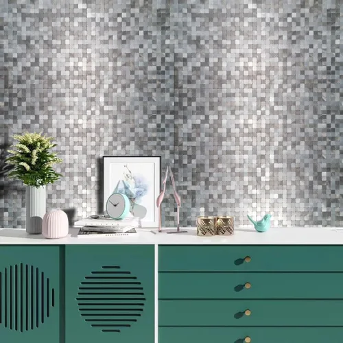 Vista 6 de XUANINY 10 hojas de azulejos de aluminio de superficie negra para loseta en muro para cocina