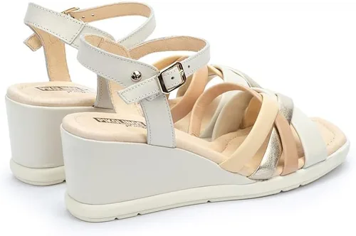 Vista 3 de PIKOLINOS Sandalias de cuña de cuero Teulada para Mujer