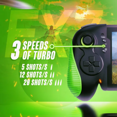 Vista 6 de Hawksbill Nintendo Switch & OLED Compatible Handheld Controller, Plug and Play, Charging, Turbo and Auto Function