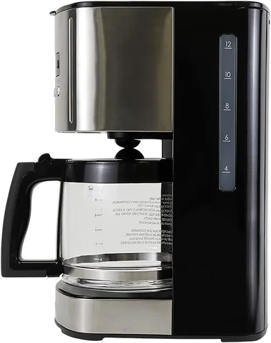 Vista 5 de Koolatron Kenmore Cafetera de goteo – Máquina de café programable de 12 tazas con olla de vidrio, cerveza regular y atrevida, depósito de agua Negro