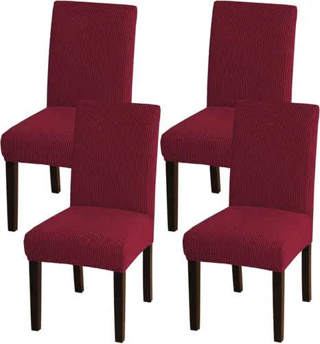 Vista 23 de Turquoize - Juego de 2 fundas elásticas para sillas de comedor, fundas lavables removibles para sillas de comedor, fundas de asiento para sillas