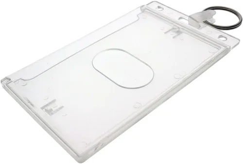 Vista 9 de Specialist ID Rigid Fuel Card Holder with Key Ring - Clear Hard Plastic Card Protector Keychain for Fleet, Gas Cards