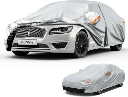 Vista 46 de GUNHYI - Funda de automóvil de 6 capas para Tesla Model 3 (2017-2025), impermeable para todo tipo de clima, protección UV contra la nieve, el sol