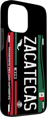 Vista 3 de Placa de matrícula Zacatecas para iPhone 13 Pro Max, Zacatecas México, funda Zacatecas