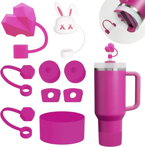 Vista 11 de 12 piezas de cubiertas de pajitas con temática de Space Wars, tapa para pajitas de 9-10mm, se ajusta a vaso Stanley de 40 oz y 30 oz con asa