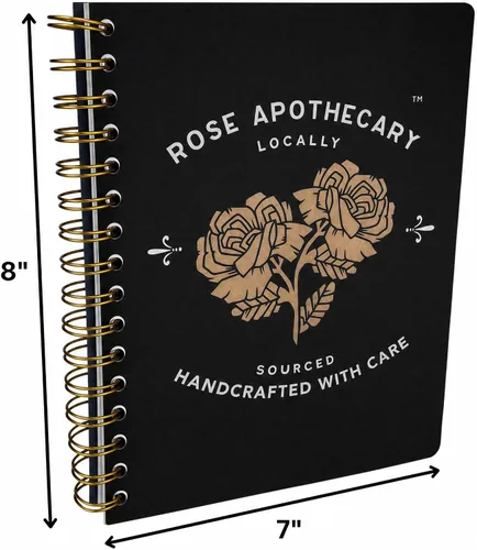 Vista 2 de Cuaderno de diario con pestañas Schitt's Creek - Rose Apothecary, encuadernado en espiral, 144 páginas rayadas, 8 x 7 pulgadas